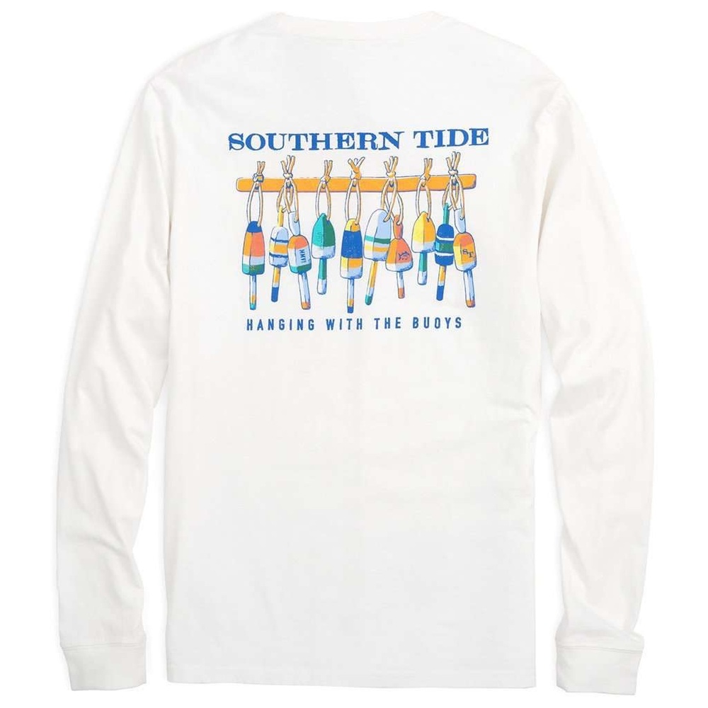 Southern Tide “Hanging With The Buoys” Long Sleeve Tee – White